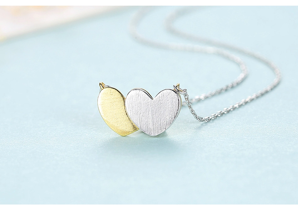 Drop Necklace with Chain and Charm Heart-to-Heart for Women