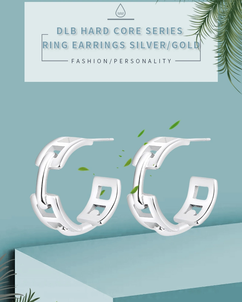 Letter Hoop Earrings for Women Stainless Steel Gold Color 18K