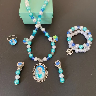 Модные украшения для детей, набор браслетов с жемчужным ожерельем и жемчугом Диснея