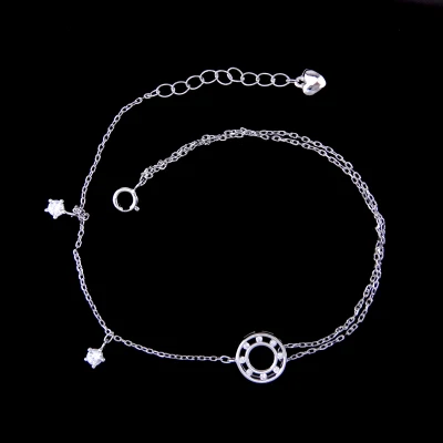Романтический круглый подарочный браслет с фианитами и украшениями из стерлингового серебра