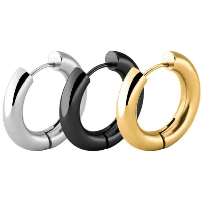 Пользовательские модные серьги-кольца из нержавеющей стали с серебряными ювелирными изделиями