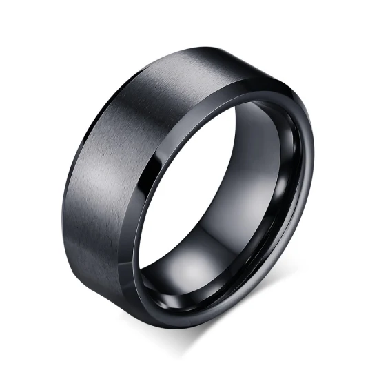 Модное мужское вольфрамовое кольцо диаметром 8 мм.